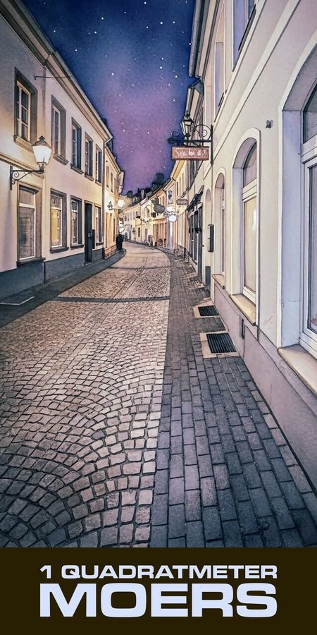Das komplette Motiv „Altstadt Moers“ mit Schriftzug